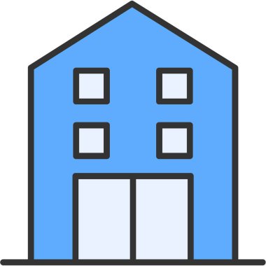 apartman binası simgesi dosya ana hatları biçiminde