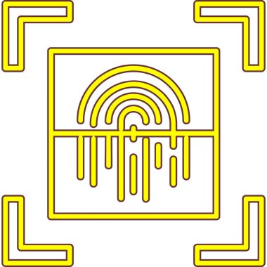 Parmak izi. Web simgesi basit illüstrasyon