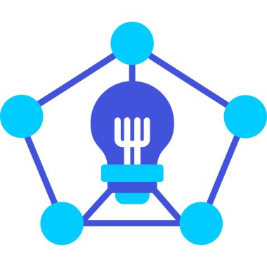 Mavi ve beyaz bir ikonun vektör illüstrasyonu