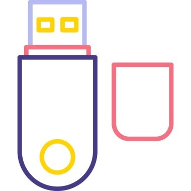 usb simge vektör illüstrasyonu