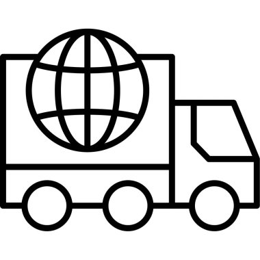 lojistik kamyon simgesi, basit biçim