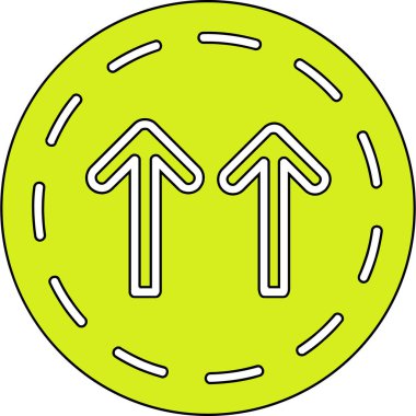 Dosyalanmış özet biçiminde ok yönü simgesi