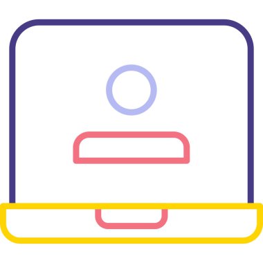 Dizüstü bilgisayar simgesi vektör çizimi