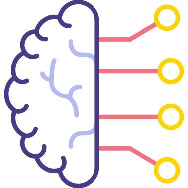 Beyin. Web simgesi basit illüstrasyon
