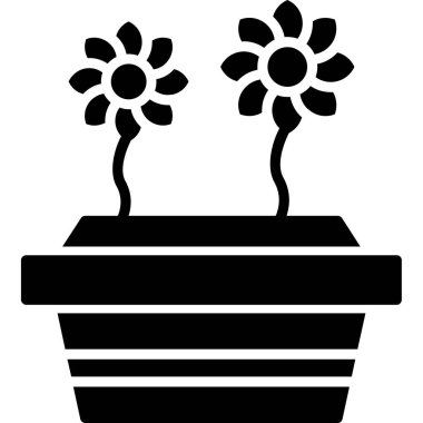 çiçek saksısı vektör simgesi