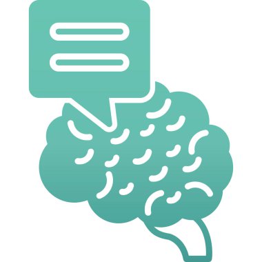 beyin konuşma balonu simgesi