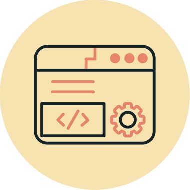 Kodlama. Web simgesi basit illüstrasyon