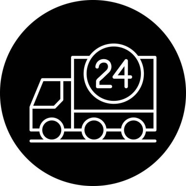 24 saat servis simgesi tasarımı