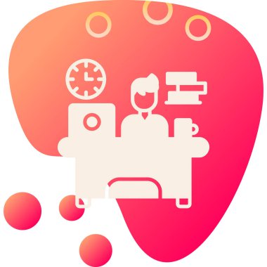 iş yönetimi düz simgesi, vektör illüstrasyonu