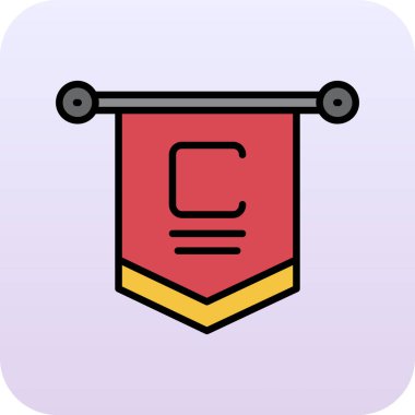 bayrak vektör renk çizgisi simgesi