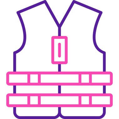 İzole edilmiş tek bir yelek simgesinin vektör çizimi