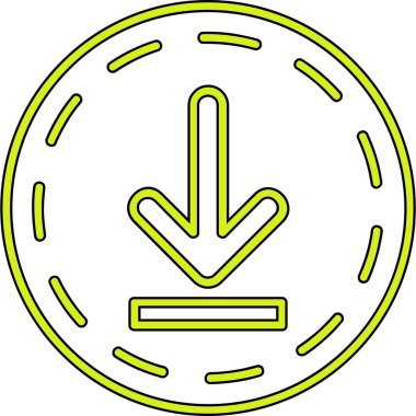 ok aşağı ok simgesi dış hat biçiminde