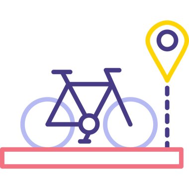 Bisiklet simgesi, vektör illüstrasyonu