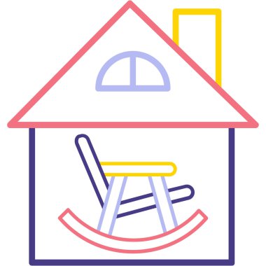 Eve. Web simgesi basit illüstrasyon