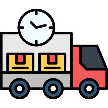 kamyon teslimat simgesi vektör illüstrasyon