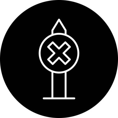 Çapraz simgesi olmayan bir vektör illüstrasyonu