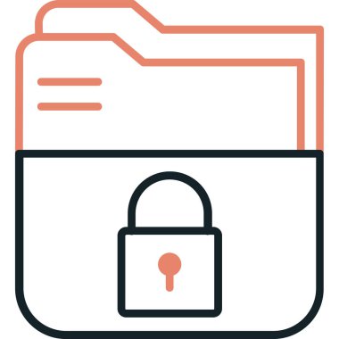 dosya kilidi simgesi, vektör illüstrasyonu basit tasarım