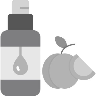 Kiraz ikonlu bir şişe zeytinyağı. organik gıda.