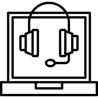 Kulaklık ve kulaklık ikonu. Beyaz arkaplanda izole edilmiş web tasarımı için kulaklık ve kulaklık vektör simgesi