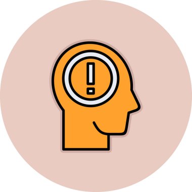 Beyin. Web simgesi basit illüstrasyon