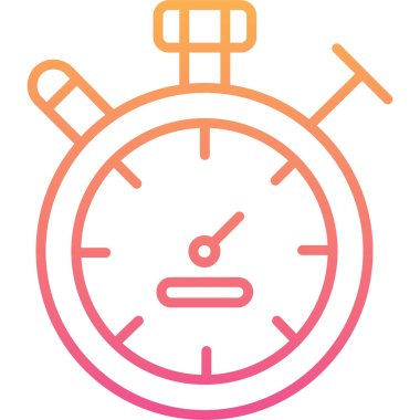 Alarm saat simgesi, ana hatlı vektör çizimi tasarımı