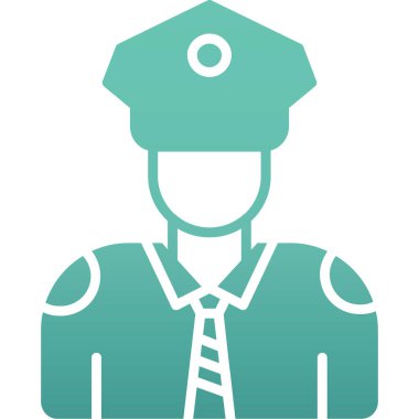 Polis. Web simgesi basit illüstrasyon