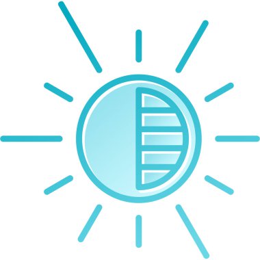 Bir güneş simgesinin vektör illüstrasyonu