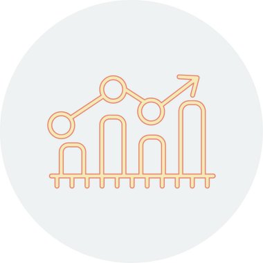 büyüme vektörü renk çizgisi simgesi