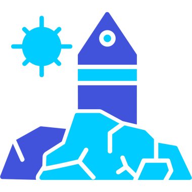 Roket. Web simgesi basit illüstrasyon