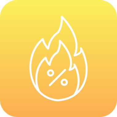 Eşsiz sıcak ateş vektör simgesi