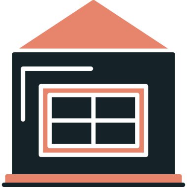 Eve. Web simgesi basit illüstrasyon