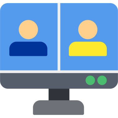 Konferans çağrısı simgesi tam taslak biçimi