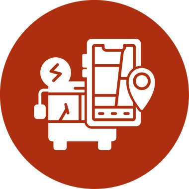 Bir tren simgesinin vektör illüstrasyonu