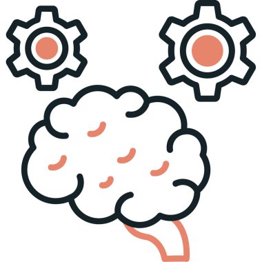 Beyin. Web simgesi basit illüstrasyon