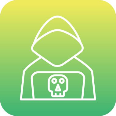 Kapüşonlu kafatası ve kadın.