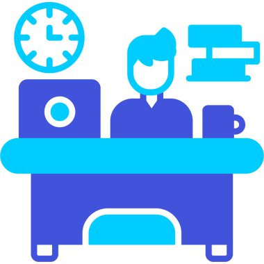 Müdür bey. Web simgesi basit illüstrasyon