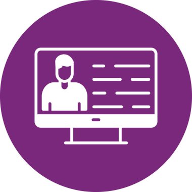 Dizüstü bilgisayarı ve ekranı olan adam, vektör illüstrasyonu