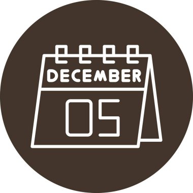 Moda biçimi izole edilmiş arkaplanda Aralık takvimi simgesi