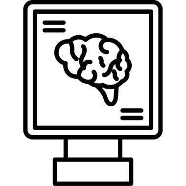 beyin ikonu vektör illüstrasyonu