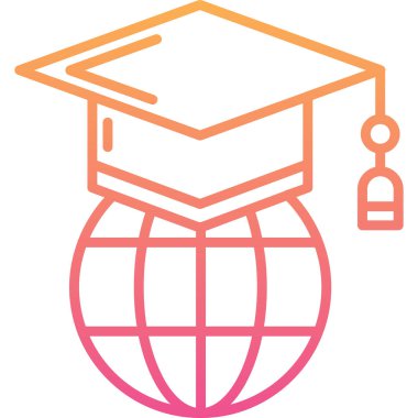 Eğitim şapkası. Web simgesi basit illüstrasyon