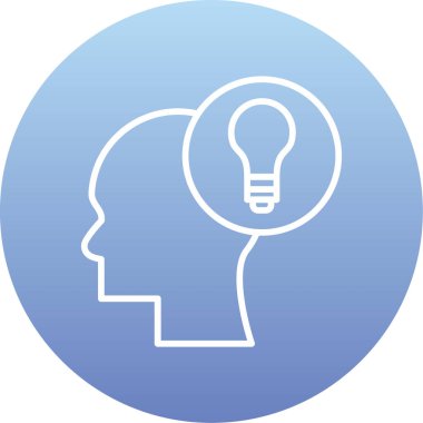 Beyin. Web simgesi basit illüstrasyon