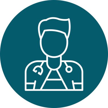 Doktor. Web simgesi basit illüstrasyon