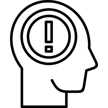 İnsan kafasında ünlem işareti, vektör simgesi