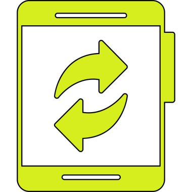 akıllı telefon ok sembollü vektör illüstrasyon tasarımı