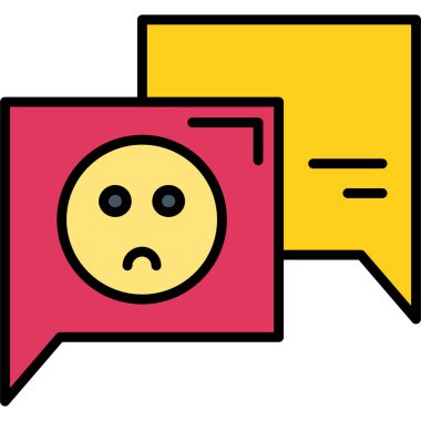 hüzünlü sohbet simgesi, vektör illüstrasyonu