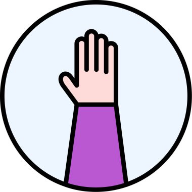 El hareketi simgesi renk çizimi vektör çizimi