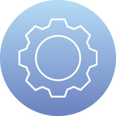 dişli vektör simgesi. Beyaz arkaplanda izole edilmiş basit resimleme