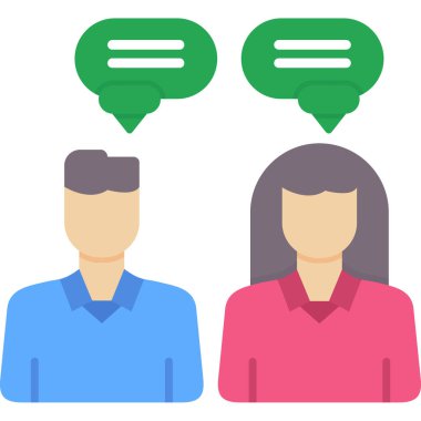 Sohbet balonu simgesi olan insanlar