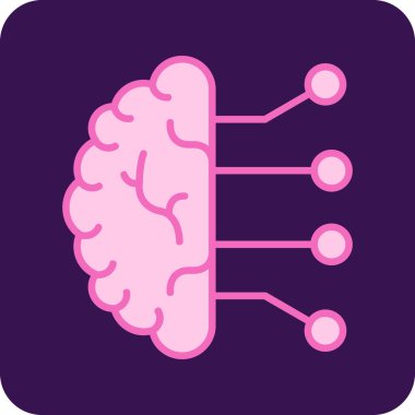 Beyin. Web simgesi basit illüstrasyon