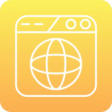 çamaşır makinesi simgesi. Beyaz arkaplanda internet düğmesi